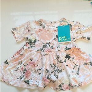 Posh Peanut Floral Dress - Peach and Olive NWT